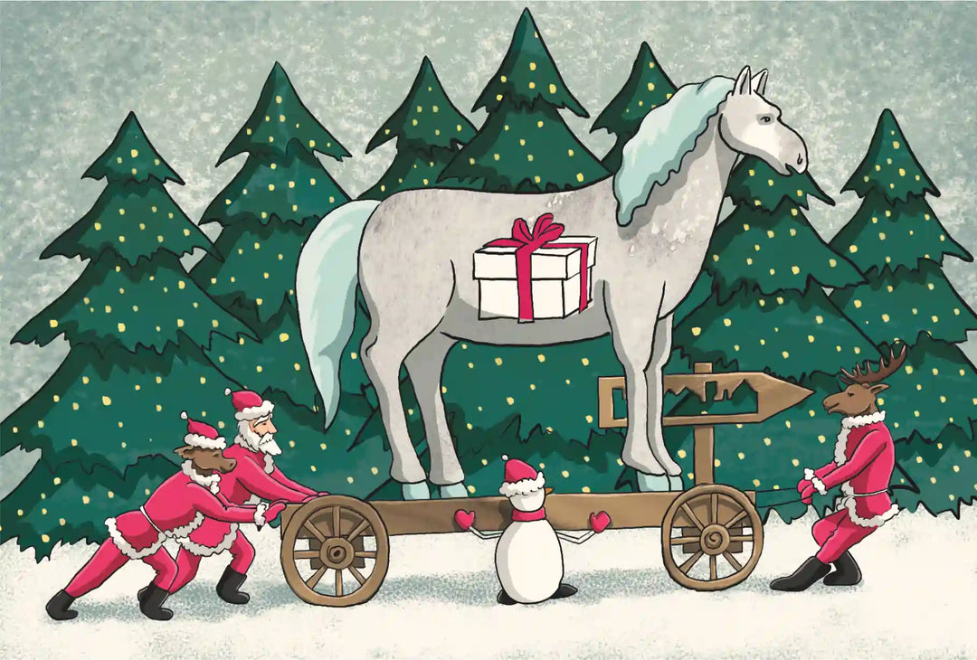 Christmas Card - Holiday Greetings - Christmas horse