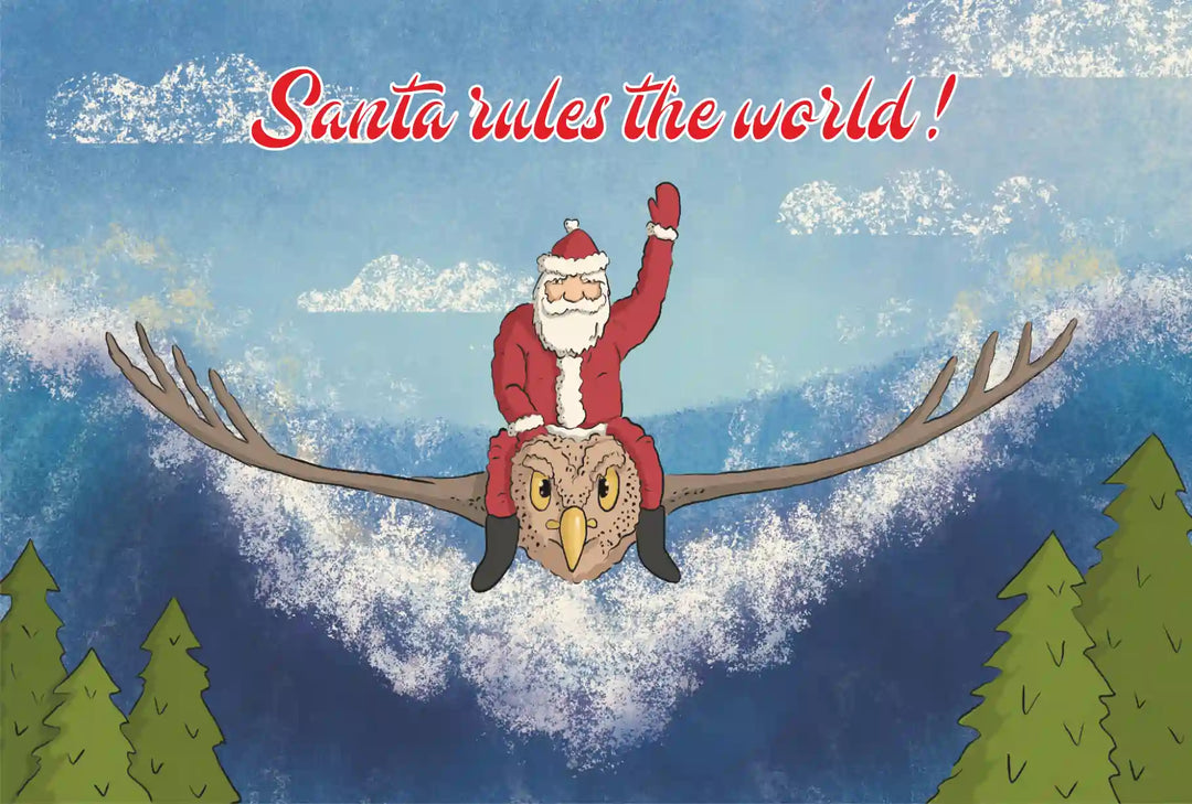 Christmas Card - Holiday Greetings - Santa Rules the World!