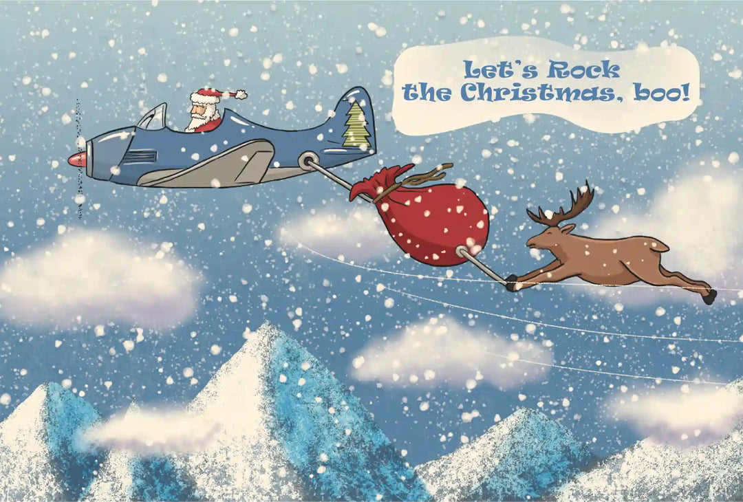 Christmas Card - Holiday Greetings - Let's rock the Christmas